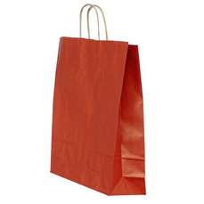 Punga cadou, dimensiuni 26x12x35cm, maner hartie rasucita, rosu, Papiroti