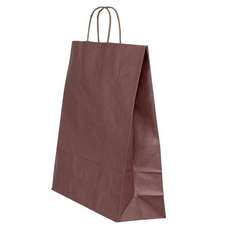 Punga cadou, dimensiuni 32x12x41cm, maner hartie rasucita, mov/maro, Papiroti
