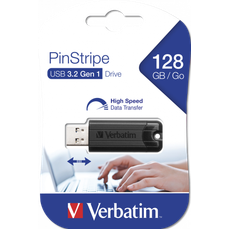 Memorie USB 3.0, 128GB, negru, PinStripe Verbatim 49319