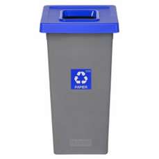 Cos plastic pentru gunoi, colectare selectiva, gri/albastru, 75L, Fit Plafor