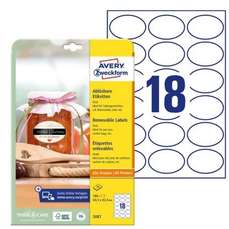 Etichete repozitionabile albe ovale 18/A4, 63,5x42,3mm, 10coli/cutie, 5087 Avery Zweckform