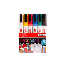 Permanent marker cu vopsea acrilica, 6 culori/set, varf 2,0 mm, Daco - MK503/6
