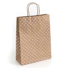 Punga cadou, kraft puncte aurii, dimensiuni 33x10x24cm, 5buc/set, 257001 GP