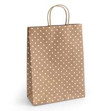 Punga cadou, kraft puncte argintii, dimensiuni 33x10x24cm, 5buc/set, 257002 GP