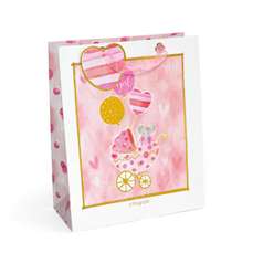 Punga cadou, botez fetite, dimensiuni 32x12x26cm, 5buc/set, 257045 GP