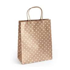Punga cadou, kraft puncte aurii, dimensiuni 25x10x20cm, 5buc/set, 257004 GP