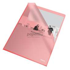 Mapa de protectie A4 cu deschidere in L, rosu transparent, 115mic, 25/set, Esselte