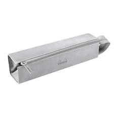 Etui din piele ecologica ptr. instrumente de scris, 1 fermoar, silver, Rhodia