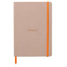 Caiet A5, 80file, coperta piele ecologica, Rose Smoke, Rhodia 117439C