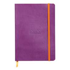 Caiet A5, 80file, dictando, coperta piele ecologica, Purple, Rhodia 117410C