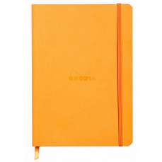Caiet A5, 80file, dictando, coperta piele ecologica, Orange, Rhodia 117415C