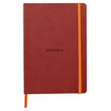 Caiet A5, 80file, coperta piele ecologica, Nacarat, Rhodia 117437C
