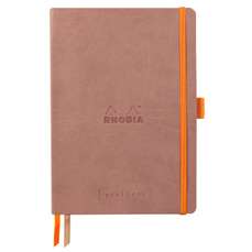 Caiet A5, 120file, coperta piele ecologica, Rosewood, Goalbook Rhodia 117802C