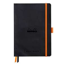 Caiet A5, 120file, coperta piele ecologica, Black, Goalbook Rhodia 117742C