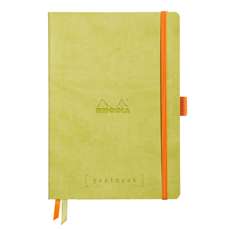 Caiet A5, 120file, coperta piele ecologica, Anise Green, Goalbook Rhodia 117746C