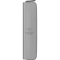 Etui din imitatie piele ptr. instrumente de scris, 1 fermoar, gri deschis, Parker 2217021