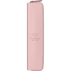 Etui din imitatie piele ptr. instrumente de scris, 1 fermoar, roz deschis, Parker 2186242