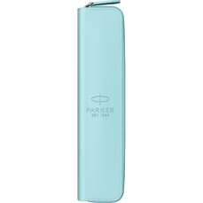 Etui din imitatie piele ptr. instrumente de scris, 1 fermoar, bleu deschis, Parker 2186243