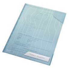 Mapa plastic cu eticheta, albastru, 5buc/set, Combifile Leitz