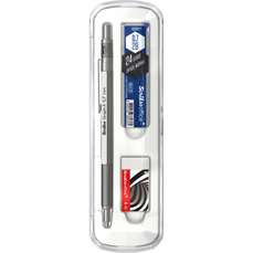 Creion mecanic corp metal 0,7mm + etui mine + guma, Graph-X Satin Grey TT Scrikss 83694