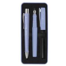 Set stilou si pix plastic, corp lila, varf B, Poly Pen Faber Castell -  FC241051