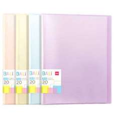 Dosar de prezentare A4 cu 20 file incluse, diferite culori pastel, coperta rigida Deli DLEB032