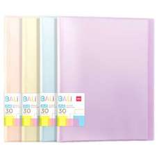 Dosar de prezentare A4 cu 30 file incluse, diferite culori pastel, coperta rigida Deli DLEB033