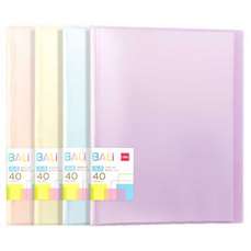 Dosar de prezentare A4 cu 40 file incluse, diferite culori pastel, coperta rigida Deli DLEB034