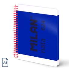 Caiet cu spira A5, 80file, albastru, matematica, Milan 624