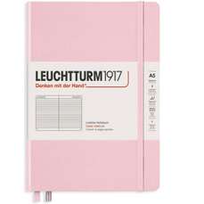 Caiet A5, 125file, dictando, coperta carton rigid, roz pastel, LEUCHTTURM LT361573