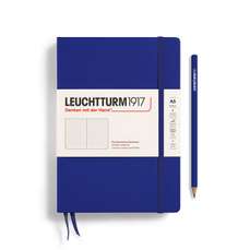 Caiet A5, 125file, punctat, coperta carton rigid, albastru cerneala, Bauhaus LEUCHTTURM LT369792