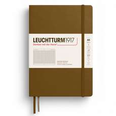 Caiet A5, 125file, matematica, coperta carton rigid, maro scortisoara, LEUCHTTURM LT372199