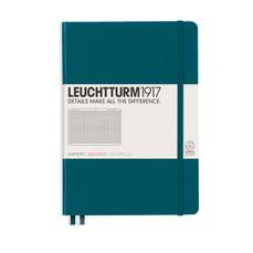 Caiet A5, 125file, matematica, coperta carton rigid, verde pacific, LEUCHTTURM LT359693