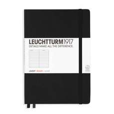 Caiet A5, 125file, dictando, coperta carton rigid, negru, LEUCHTTURM LT300612