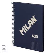 Caiet cu spira A5, 80file, albastru, matematica, 57153E80SNCB, Milan 430