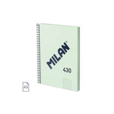 Caiet cu spira A5, 80file, verde, matematica, 57153E80SNCGR, Milan 430