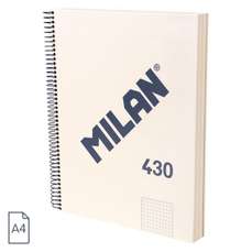 Caiet cu spira A4, 120file, matematica, bej, 57143E120BG, Milan 430