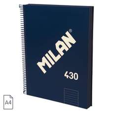 Caiet cu spira A4, 120file, dictando, albastru, 57142E120B, Milan 430