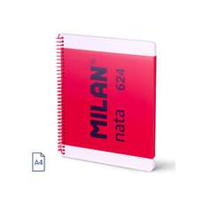 Caiet cu spira A4, 80file, matematica, roz, 57043E80P, Nata Milan 624