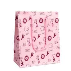 Punga cadou tip L, dimensiuni 24x10x33cm, Jungle Pink, Rotolux