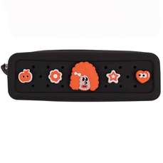 Penar neechipat din silicon cu charms, 1 fermoar, negru, SquishyCase Colorjoy, Acvila
