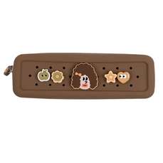 Penar neechipat din silicon cu charms, 1 fermoar, maro, SquishyCase Colorjoy, Acvila