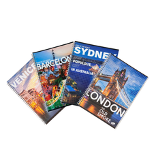 Caiet cu spira A4, 70file, matematica, design cities of the world, Elisa