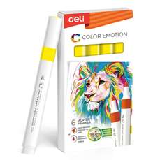 Permanent marker cu vopsea acrilica, galben, Color Emotion Deli