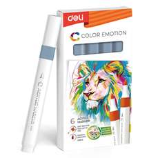 Permanent marker cu vopsea acrilica, gri inchis, Color Emotion Deli