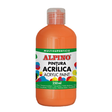 Culori acril, flacon 250ml, portocaliu, Alpino MS-DV000022