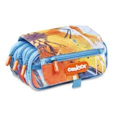 Penar neechipat, 3 fermoare, tip borseta, albastru, Carioca Spray CA-220552