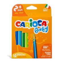 Creioane colorate 10 culori/set, Baby 2+ Carioca CA-42819