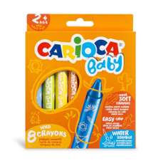 Creioane colorate cerate 8culori/set, Baby Wild Crayons 2+ CARIOCA CA-42892