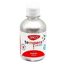Tempera pe culoare, 250ml, argintiu, Daco TE250AG